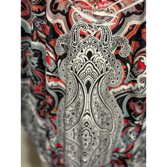 Live & Let Live V neck flutter Sleeve Top Women's Sz 2xl studs rock boho artsy - Picture 6 of 8